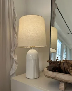 Bordlampe SALIENTE Keramik Cremehvid