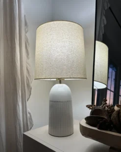 Bordlampe SALIENTE Keramik Cremehvid