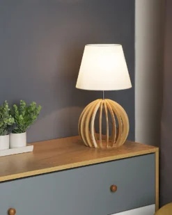 Bordlampe SAMO Brun/hvid