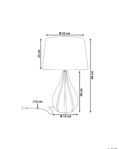 Bordlampe SANTEE Porcelæn Cremehvid