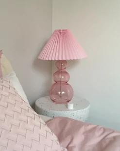 Bordlampe SENGWA Glas Lyserød