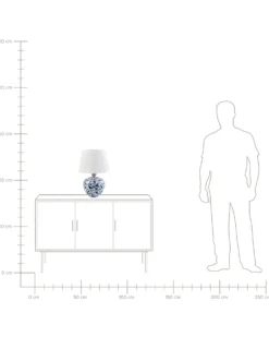 Bordlampe SILVES Porcelæn Hvid/blå