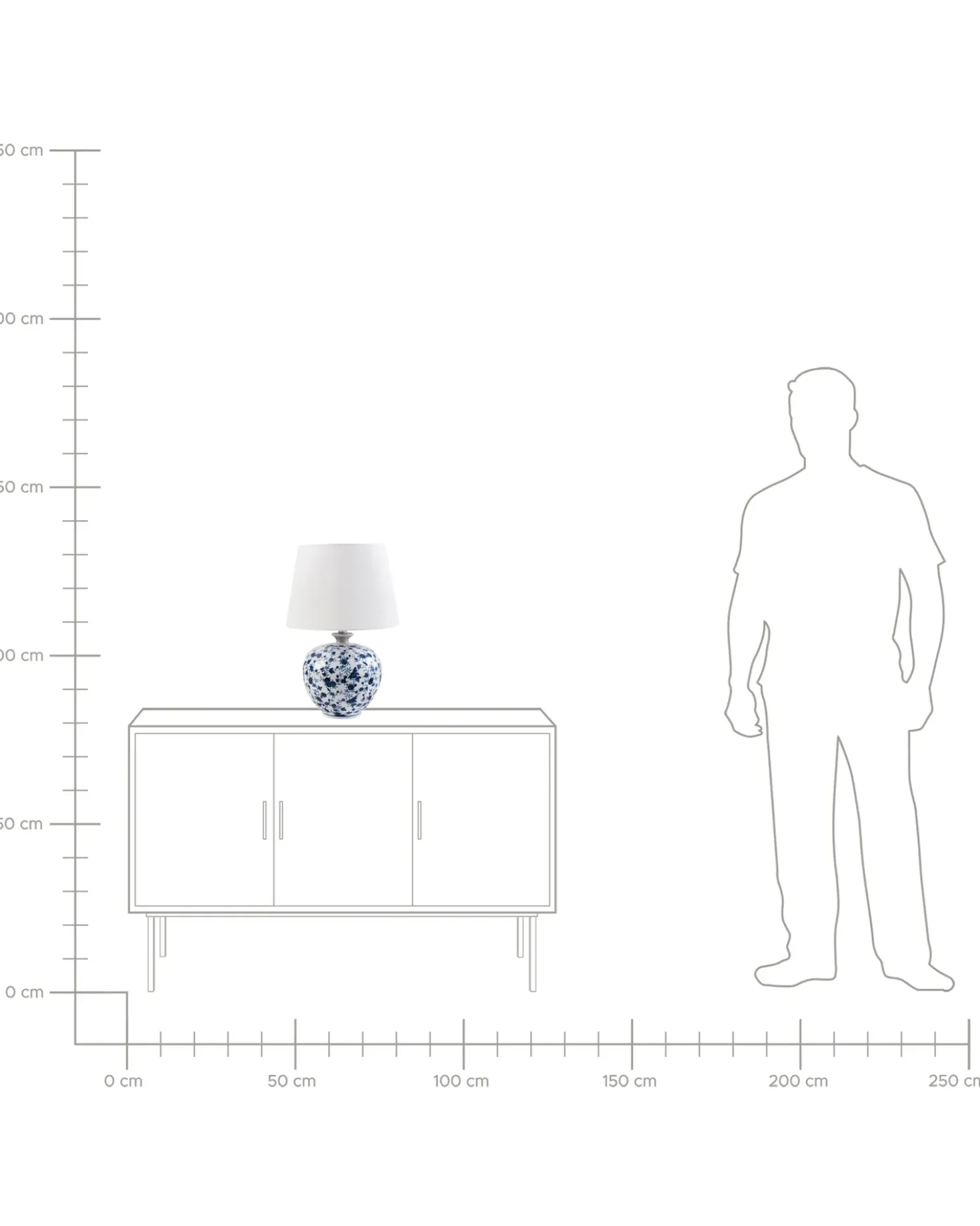 Bordlampe SILVES Porcelæn Hvid/blå