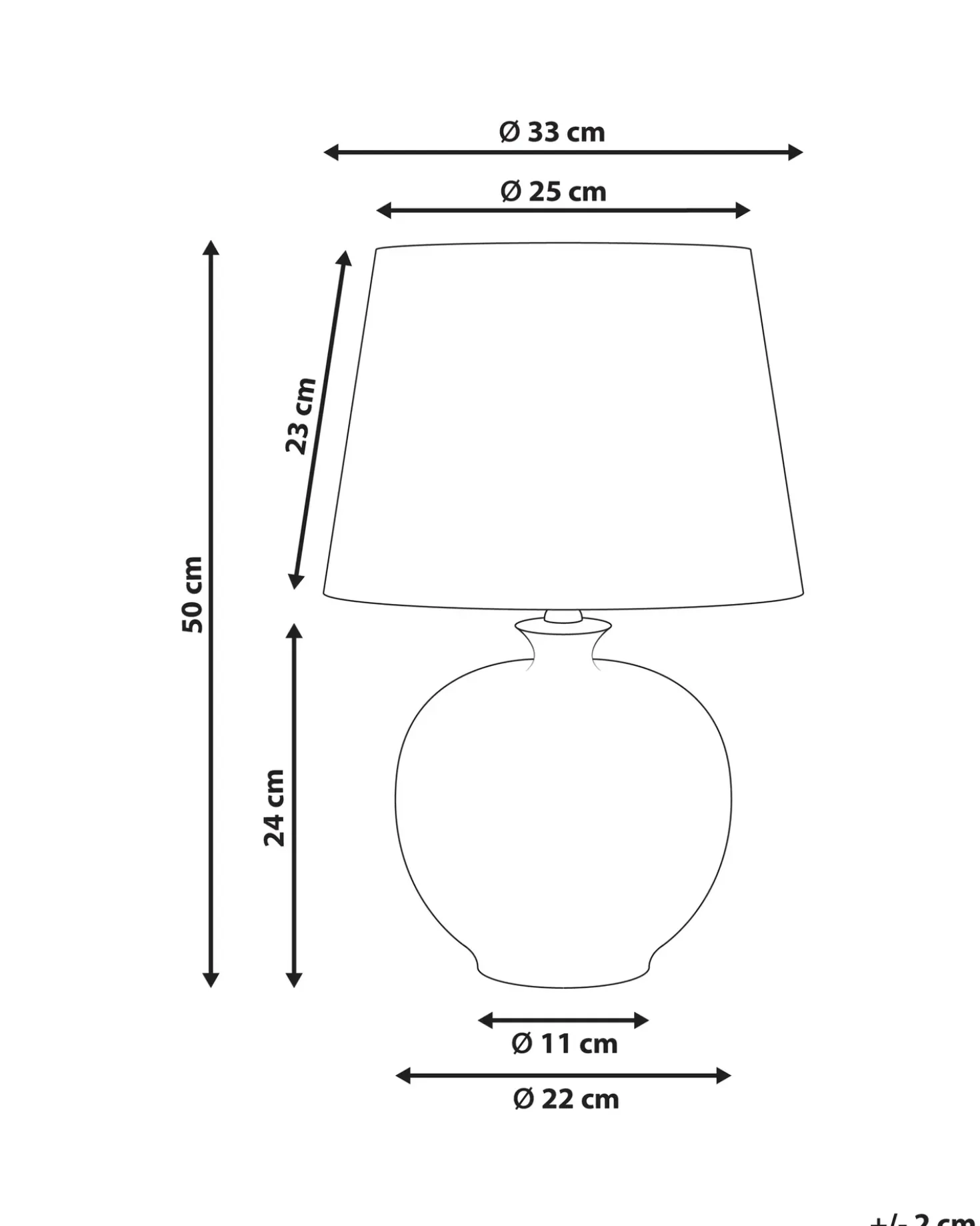 Bordlampe SILVES Porcelæn Hvid/blå