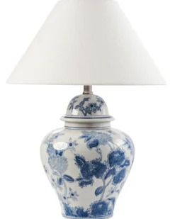 Bordlampe SORRAIA Porcelæn Hvid/blå