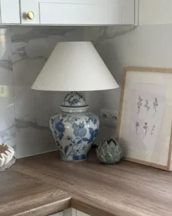 Bordlampe SORRAIA Porcelæn Hvid/blå