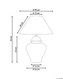 Bordlampe SORRAIA Porcelæn Hvid/blå