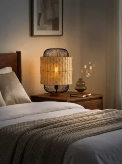 Bordlampe TANGANYIKA Rattan Naturlig