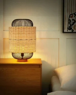 Bordlampe TANGANYIKA Rattan Naturlig