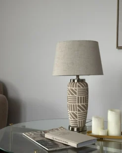 Bordlampe TRAISEN Keramik Beige