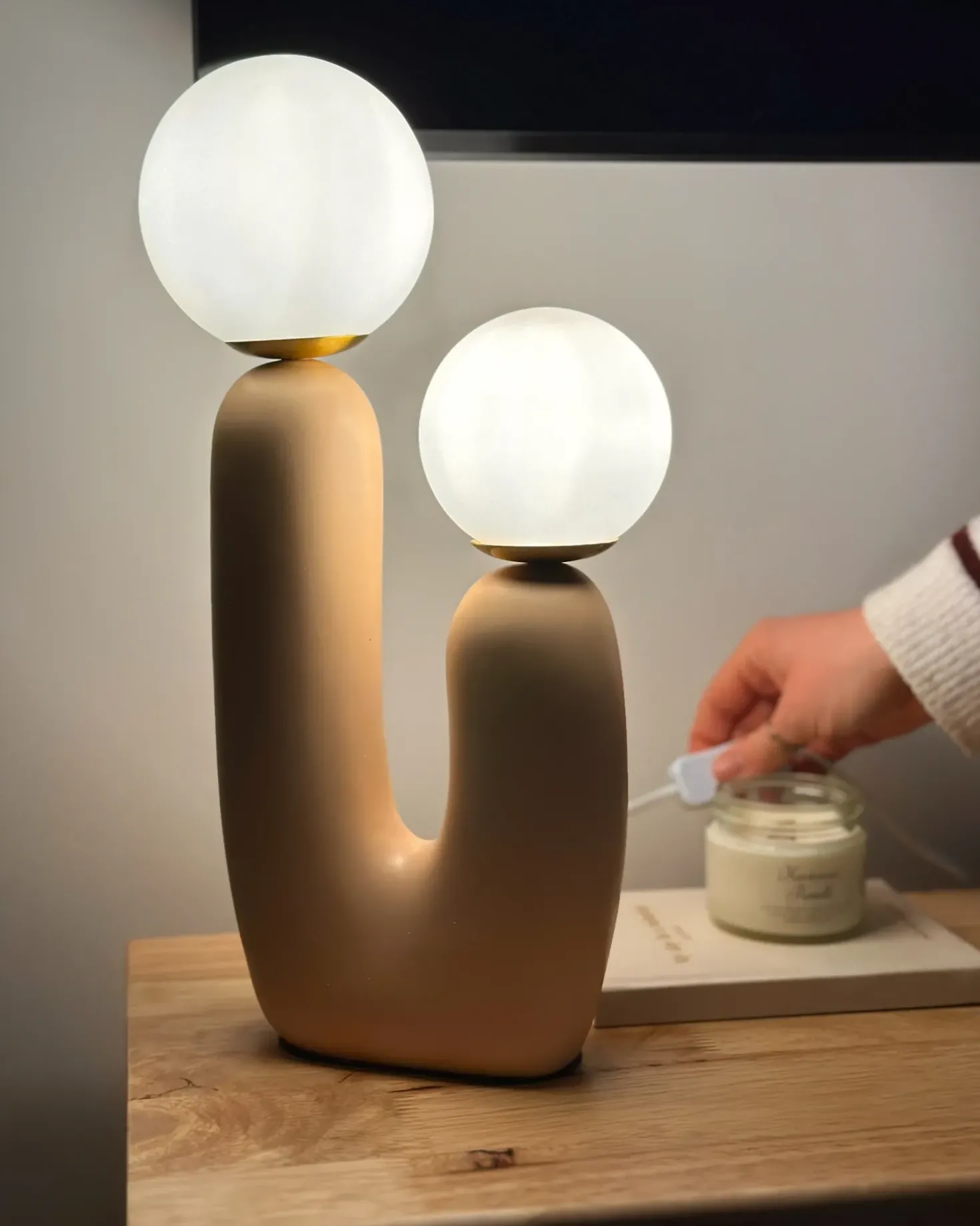 Bordlampe TULUN Beige
