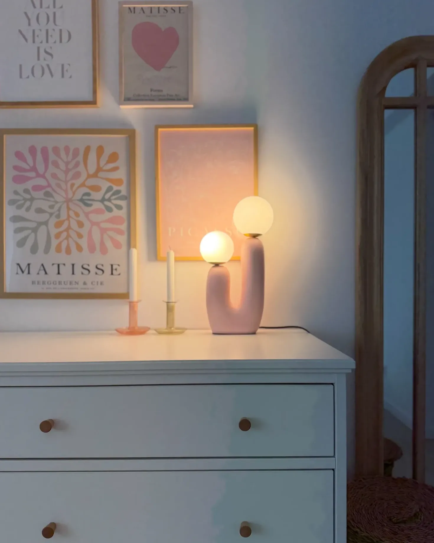 Bordlampe TULUN Pastellrosa