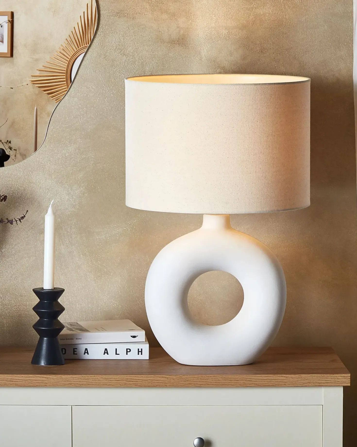 Bordlampe VENTA Keramik Hvid