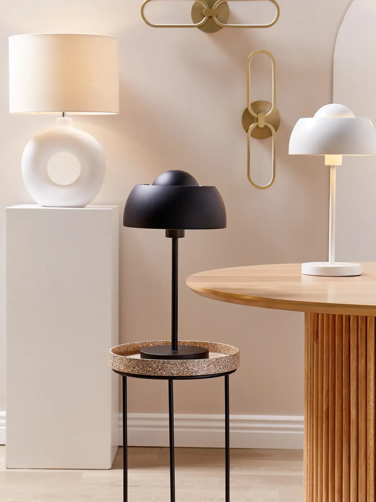 Bordlampe VENTA Keramik Hvid