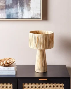 Bordlampe WELMEL Flet Naturlig