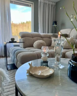 Bord LOURDES Hærdet glas Sort