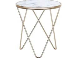 Bord MERIDIAN Hærdet glas Marmor/guld
