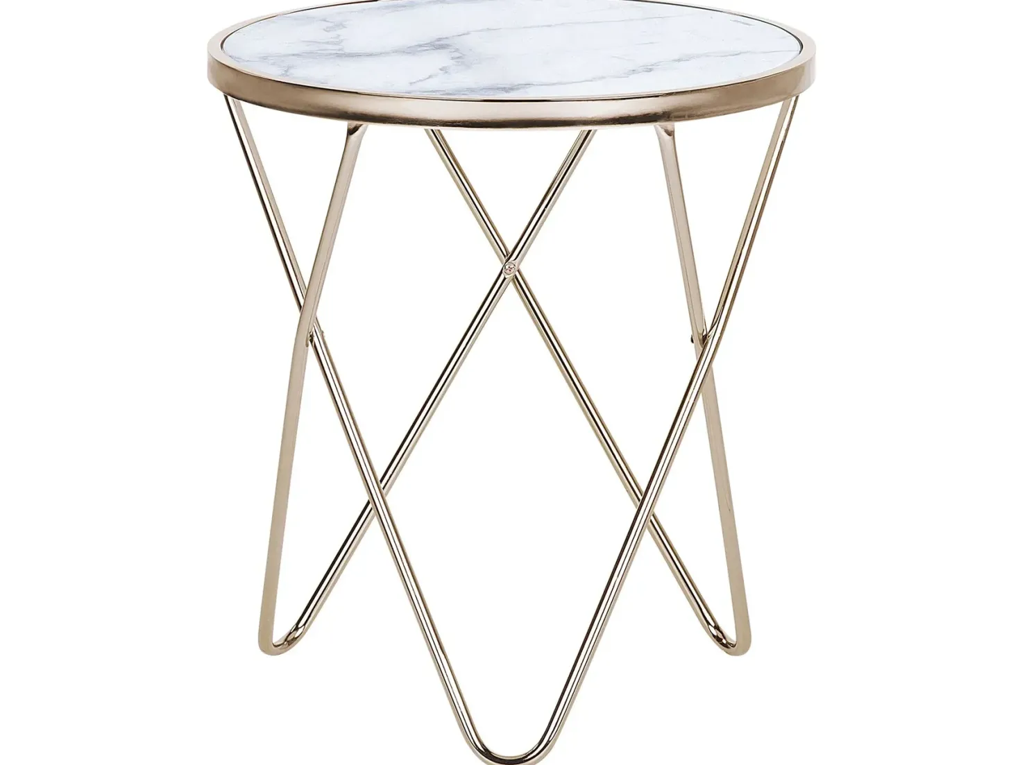 Bord MERIDIAN Hærdet glas Marmor/guld