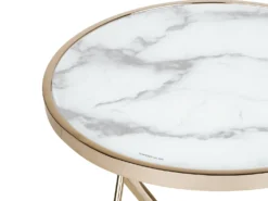 Bord MERIDIAN Hærdet glas Marmor/guld