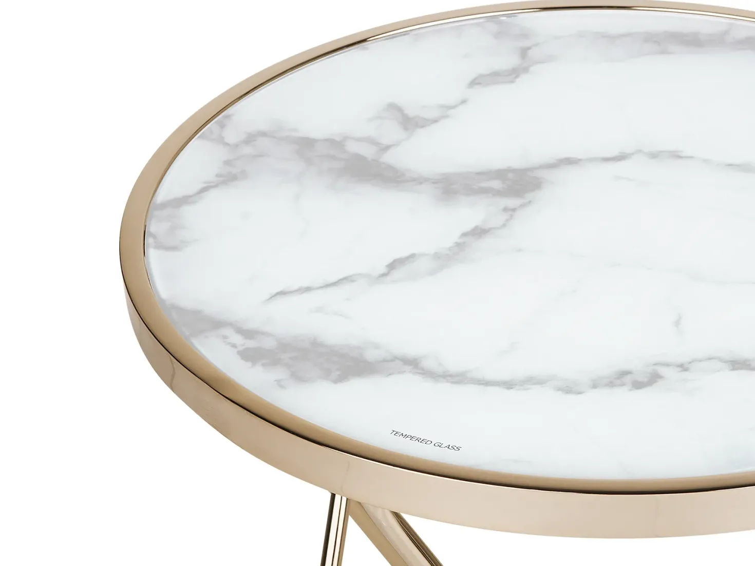 Bord MERIDIAN Hærdet glas Marmor/guld