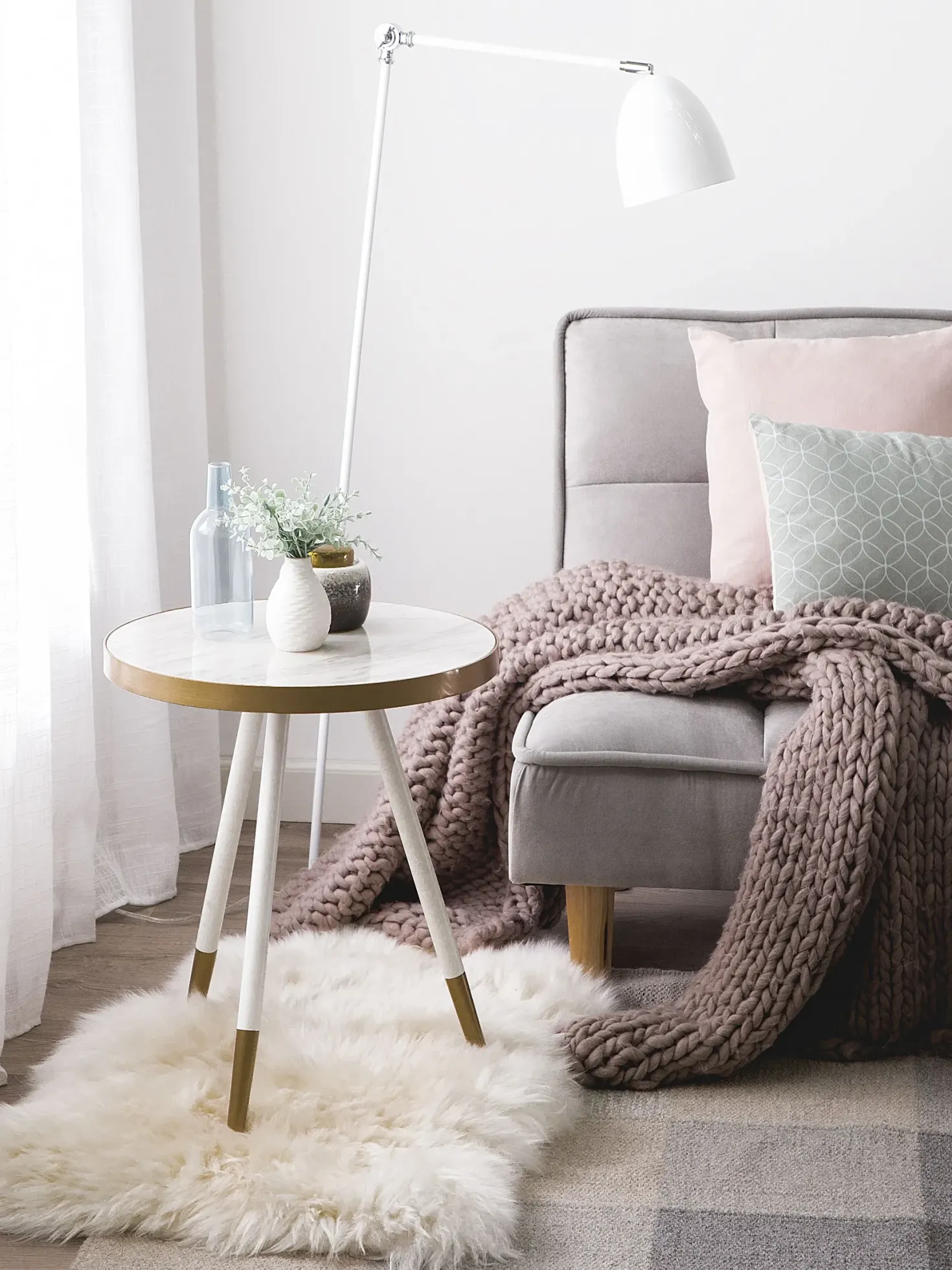 Bord RAMONA Hvid marmor
