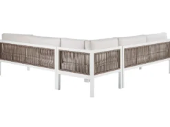 BORELLO 4 personers Have-hjørnesofasæt Venstrevendt Beige Metal