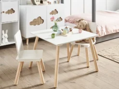 Børnebord med stole WRINGLEY Hvid