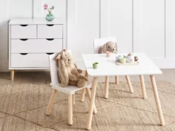 Børnebord med stole WRINGLEY Hvid
