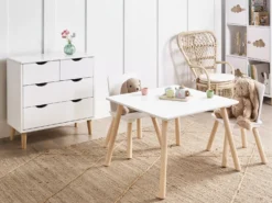 Børnebord med stole WRINGLEY Hvid