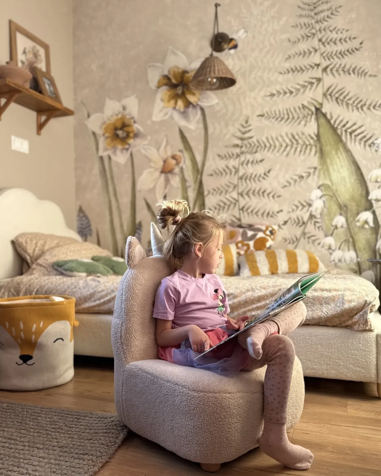 Børnelænestol Enhjørning LULEA Boucle Lys Beige