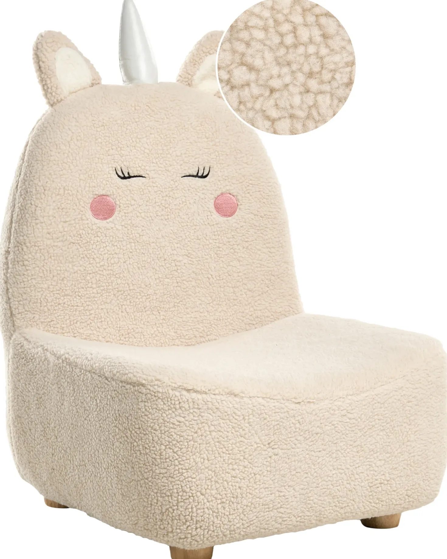 Børnelænestol Enhjørning LULEA Boucle Lys Beige