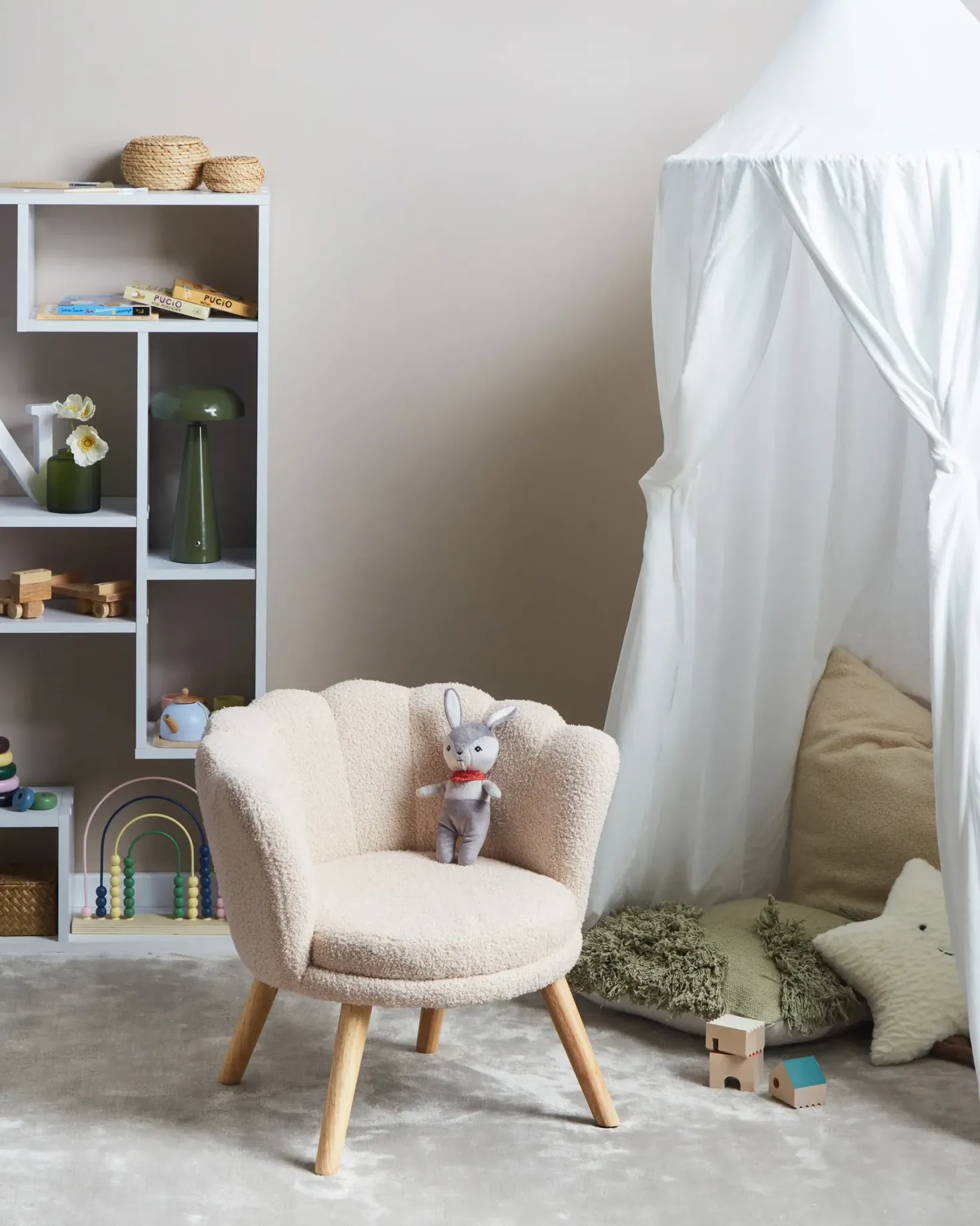 Børnelænestol HALBY Boucle Lys Beige