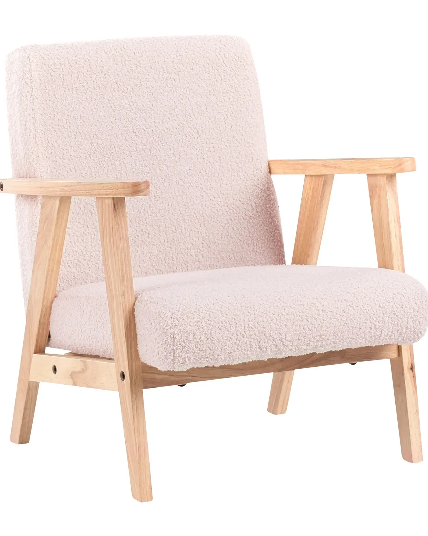 Børnelænestol LINDE Boucle Pastellrosa