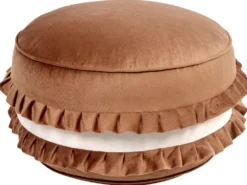 Børnepuf MAROT Velour Brun