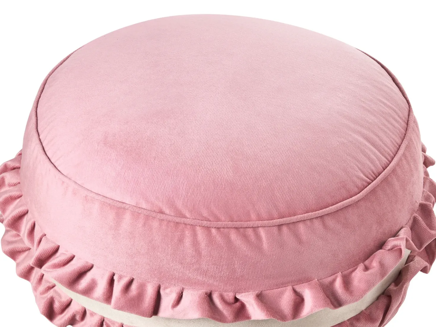 Børnepuf MAROT Velour Lyserød