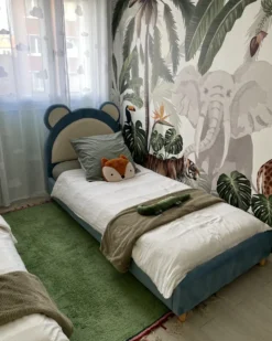 Børneseng Bamse Velour MAILLES 90 x 200 cm Blå