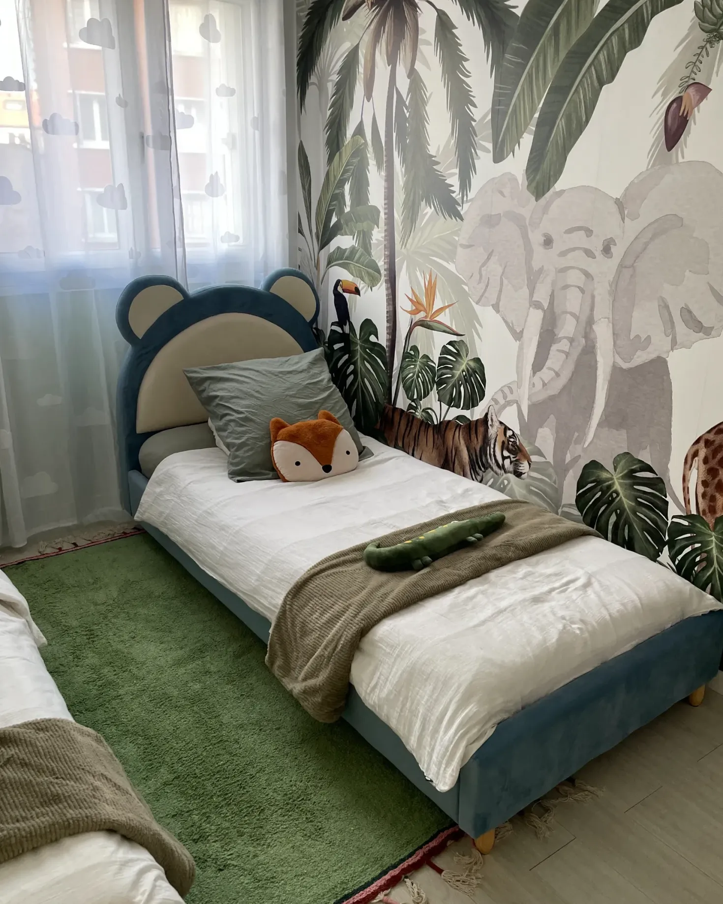 Børneseng Bamse Velour MAILLES 90 x 200 cm Blå