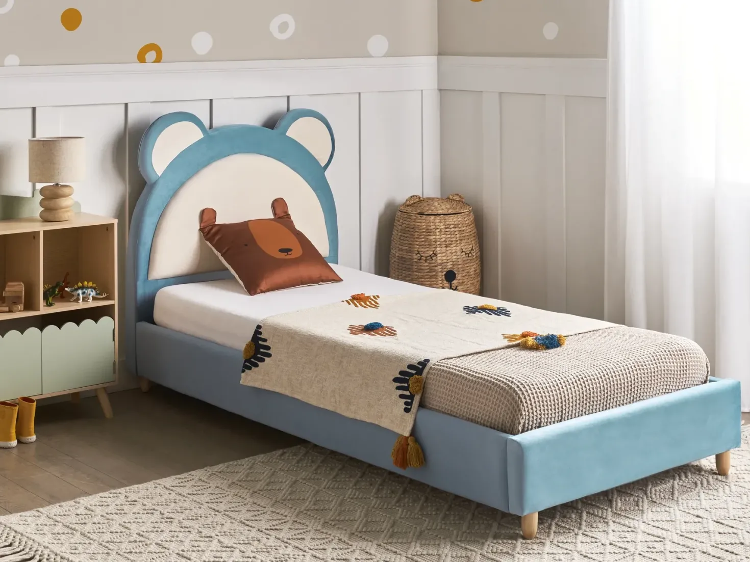 Børneseng Bamse Velour MAILLES 90 x 200 cm Blå