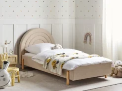 Børneseng Boucle ANET 90 x 200 cm Beige
