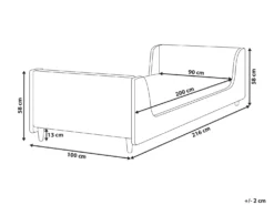 Børneseng Boucle LAYE 90 x 200 cm Beige