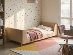 Børneseng Boucle LAYE 90 x 200 cm Beige