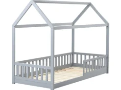 Børneseng Hus Fyretræ COSSAYE 90 x 200 cm Grå