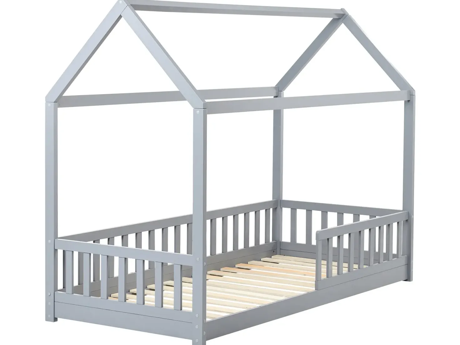 Børneseng Hus Fyretræ COSSAYE 90 x 200 cm Grå