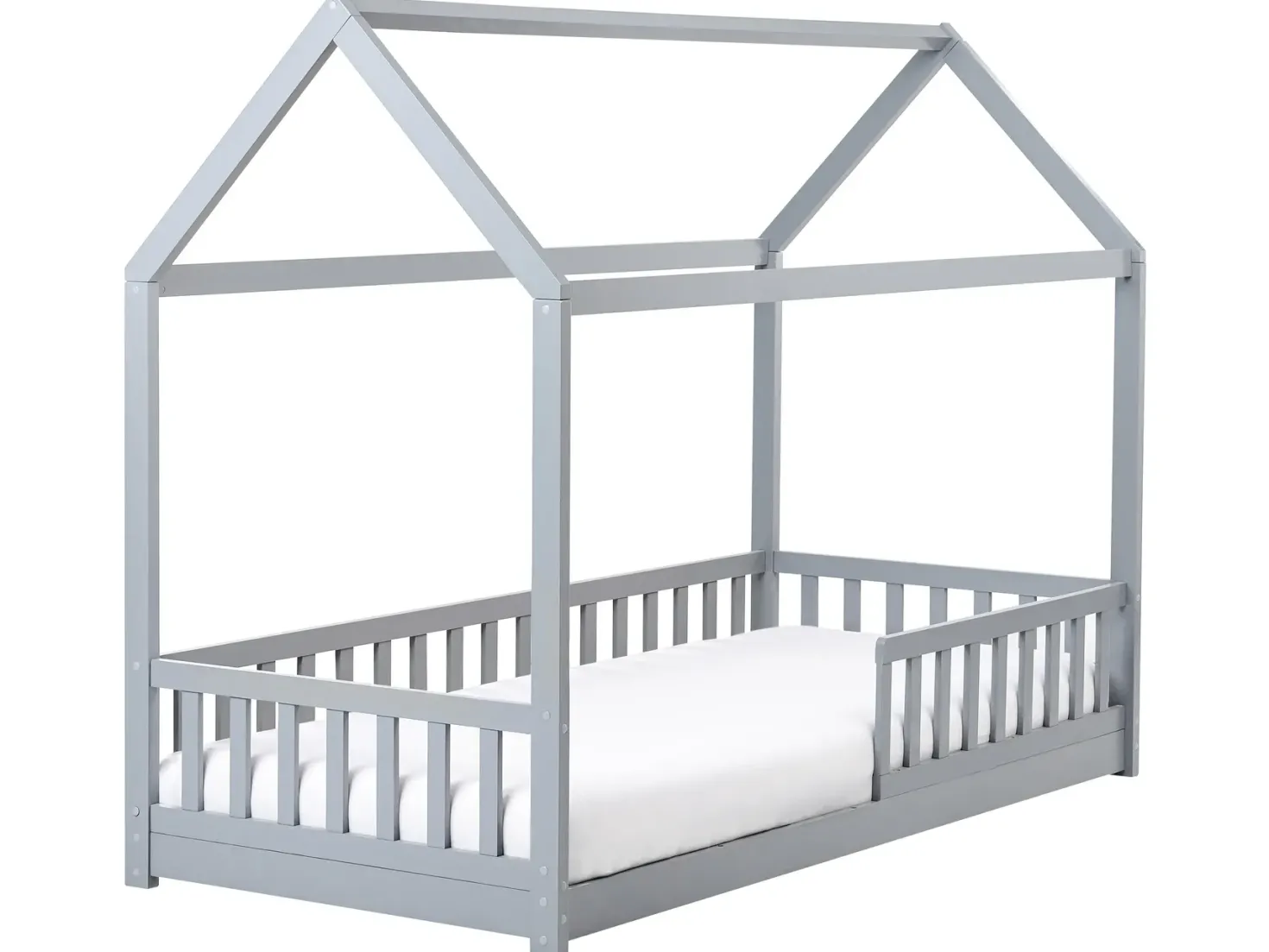 Børneseng Hus Fyretræ COSSAYE 90 x 200 cm Grå