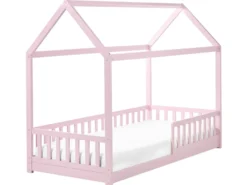 Børneseng Hus Fyretræ COSSAYE 90 x 200 cm Pastellrosa