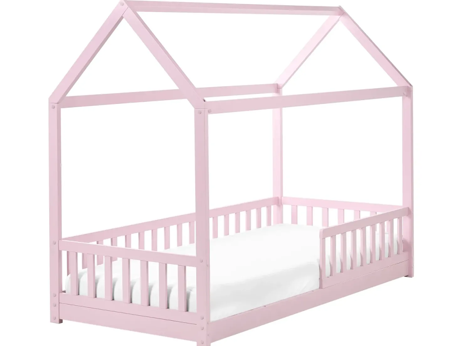 Børneseng Hus Fyretræ COSSAYE 90 x 200 cm Pastellrosa
