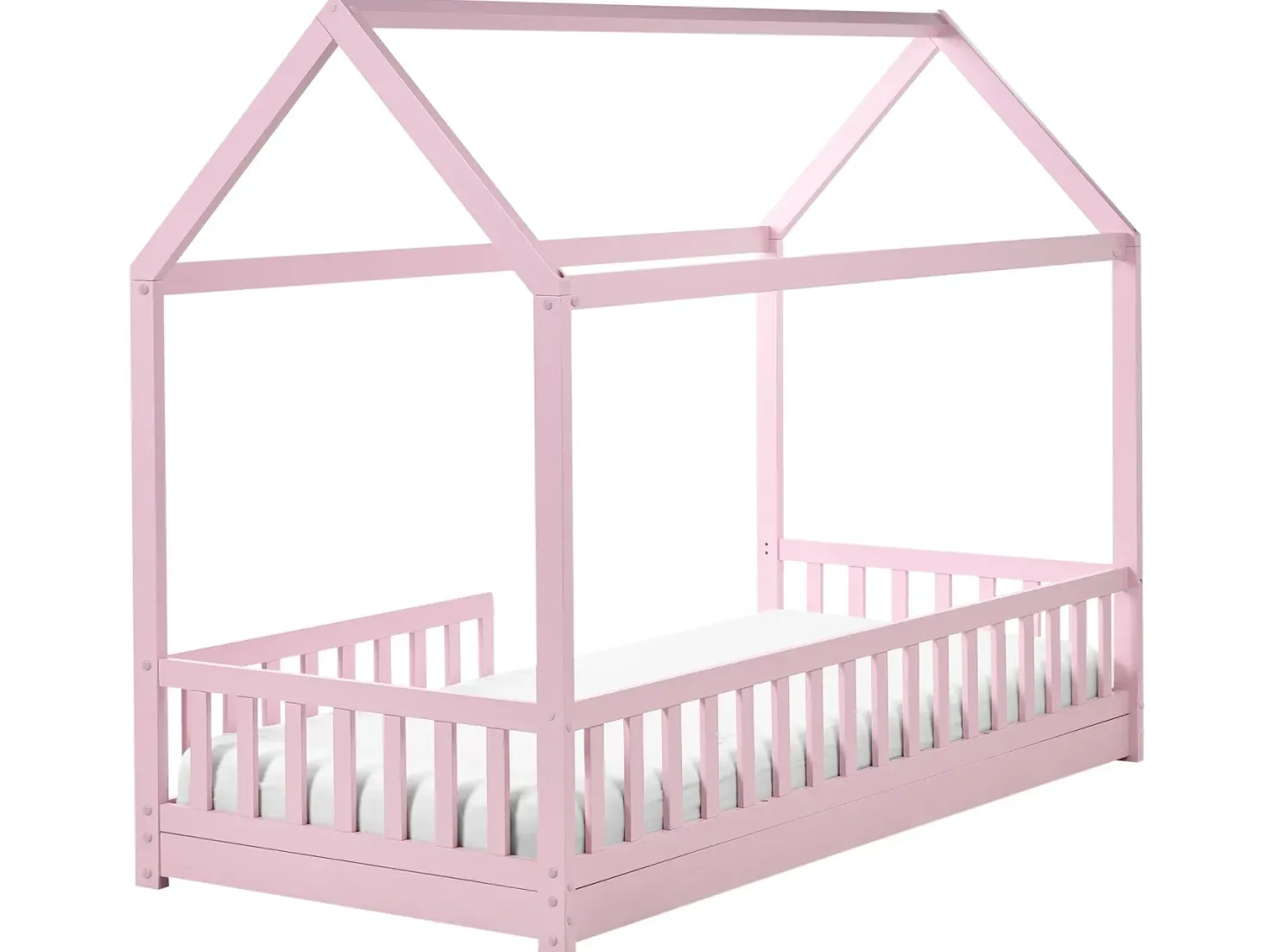 Børneseng Hus Fyretræ COSSAYE 90 x 200 cm Pastellrosa