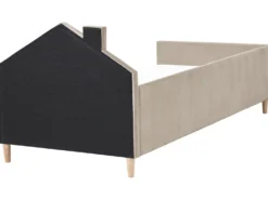 Børneseng Hus Velour KERVAN 90 x 200 cm Brungrå