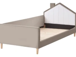 Børneseng Hus Velour KERVAN 90 x 200 cm Brungrå