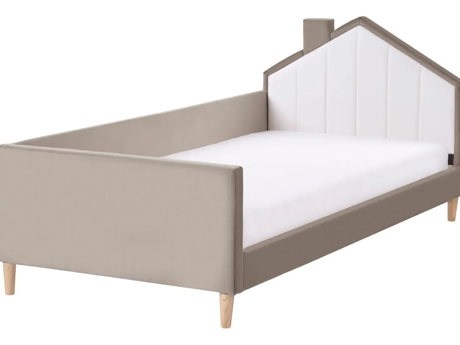 Børneseng Hus Velour KERVAN 90 x 200 cm Brungrå